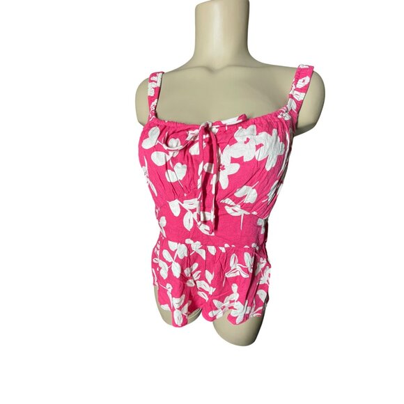 Pink & White Floral Tank Top By Urban Romantics Womens Size L 100% Rayon Lightwe - Picture 3 of 13